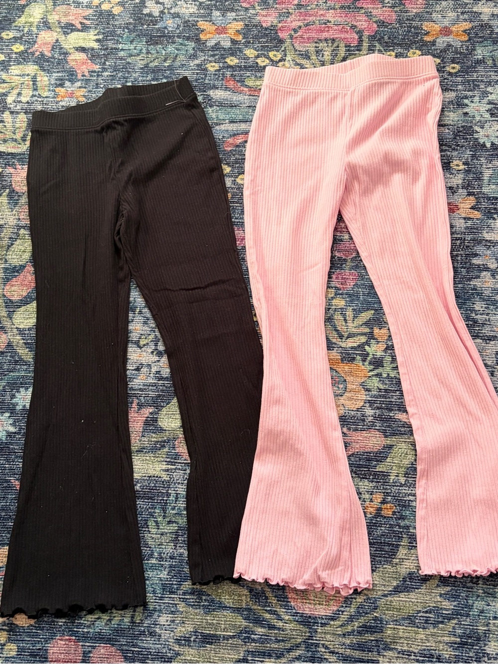 Jumping beans Kids Ribbed Flare Bottoms - Pink and Black